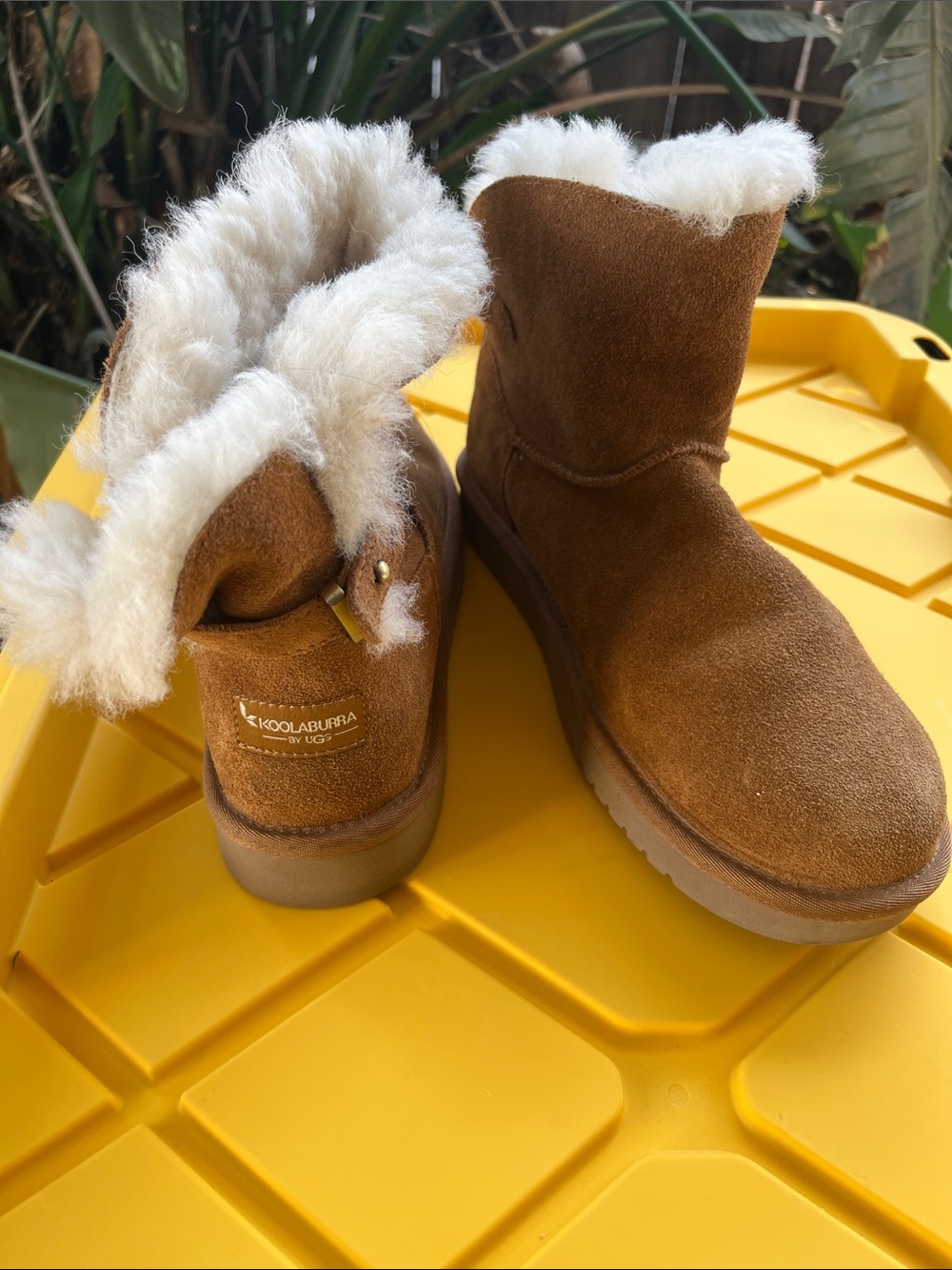 Koolaburra Chestnut Suede Shearling Short Boots
